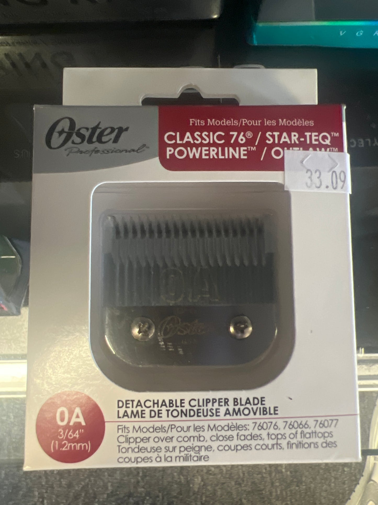 Oster Classic 76/Star-TEQ Detachable Clipper Blade Powerline/ Outlaw 0A 3/64”. (1.2mm)