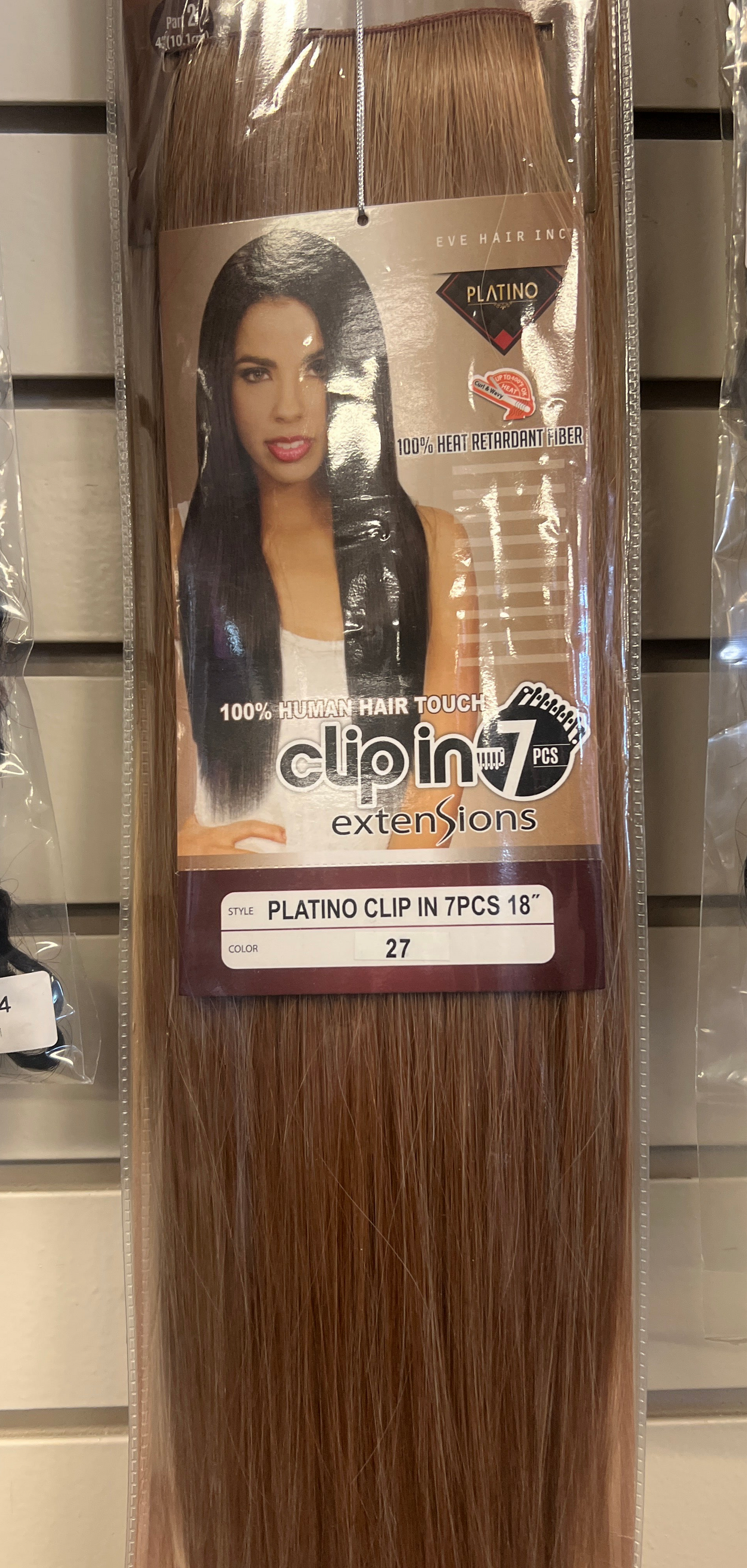 Eve Hair Clip Ins 18 Inch 7 Pieces #27, 150 Grams,