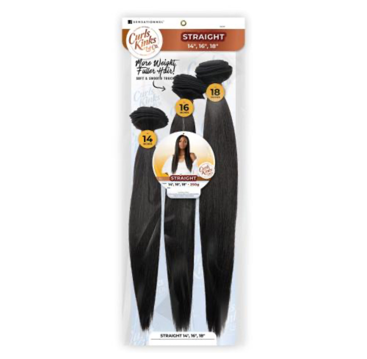 Curls & Kinks Straight 14,16,18 Inch #T1B/27