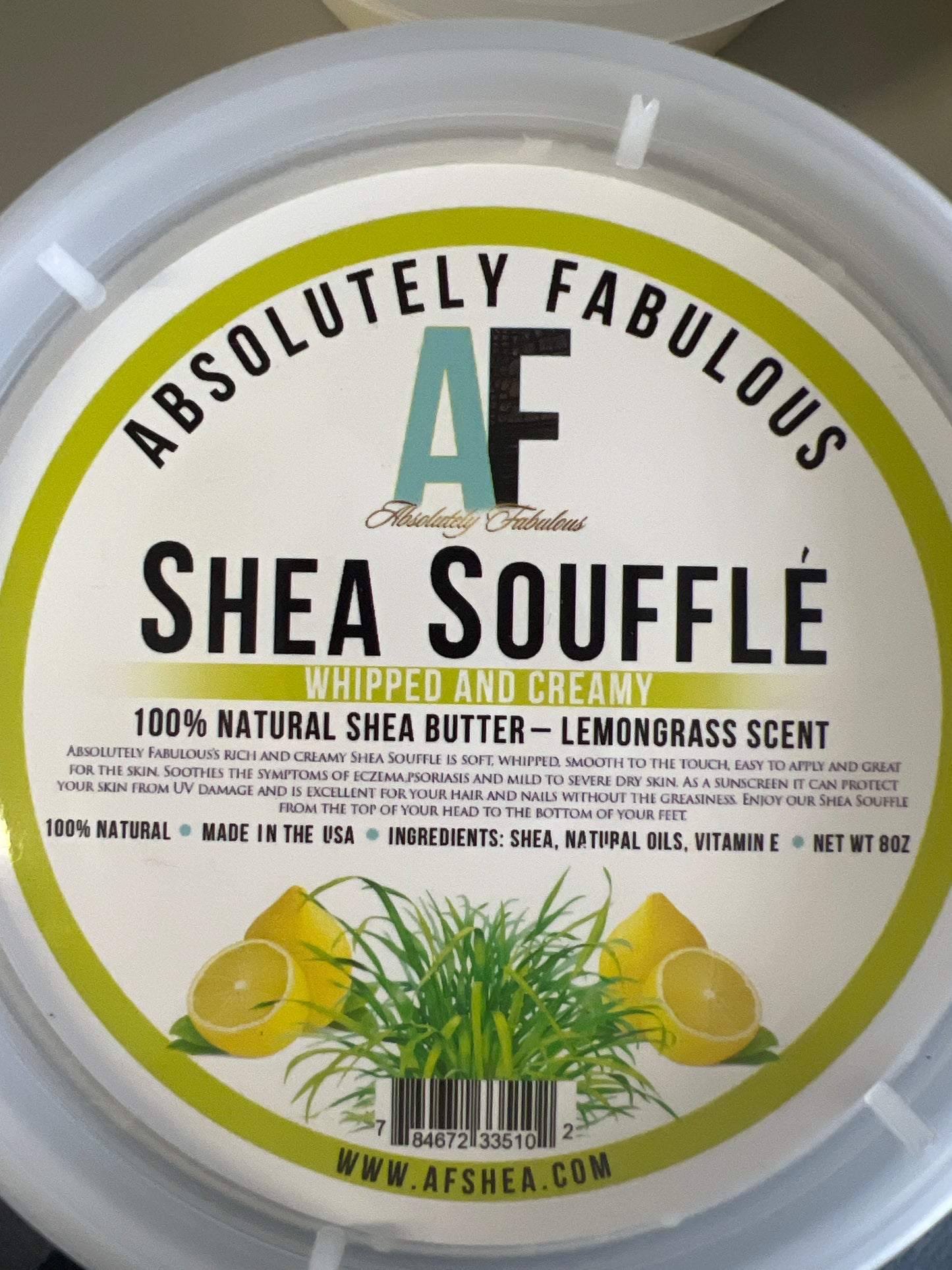 AF Shea Souffle, Whipped & Creamy 100% Natural Shea 8oz