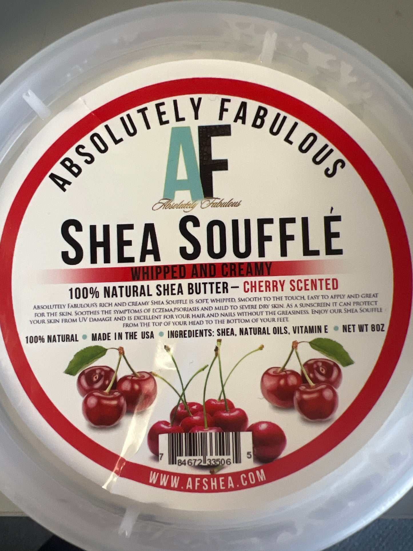 AF Shea Souffle, Whipped & Creamy 100% Natural Shea 8oz