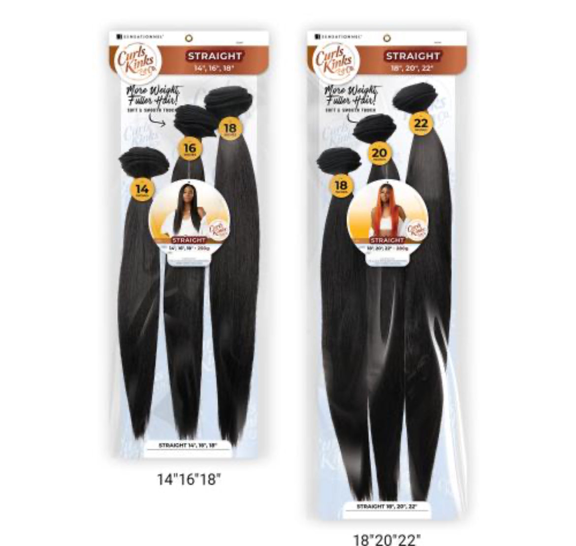 Curls & Kinks Straight 14,16,18 Inch #T1B/27