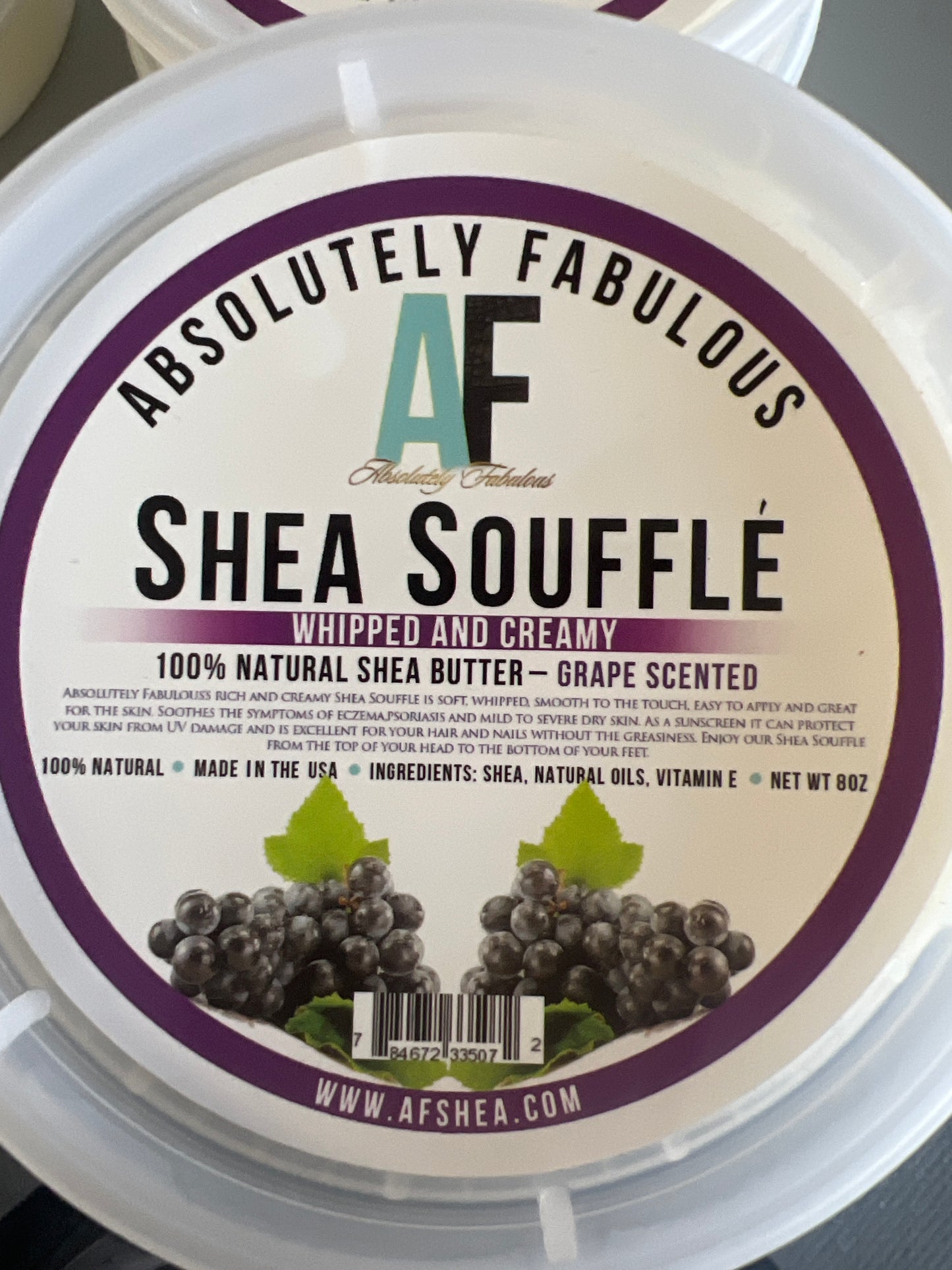 AF Shea Souffle, Whipped & Creamy 100% Natural Shea 8oz