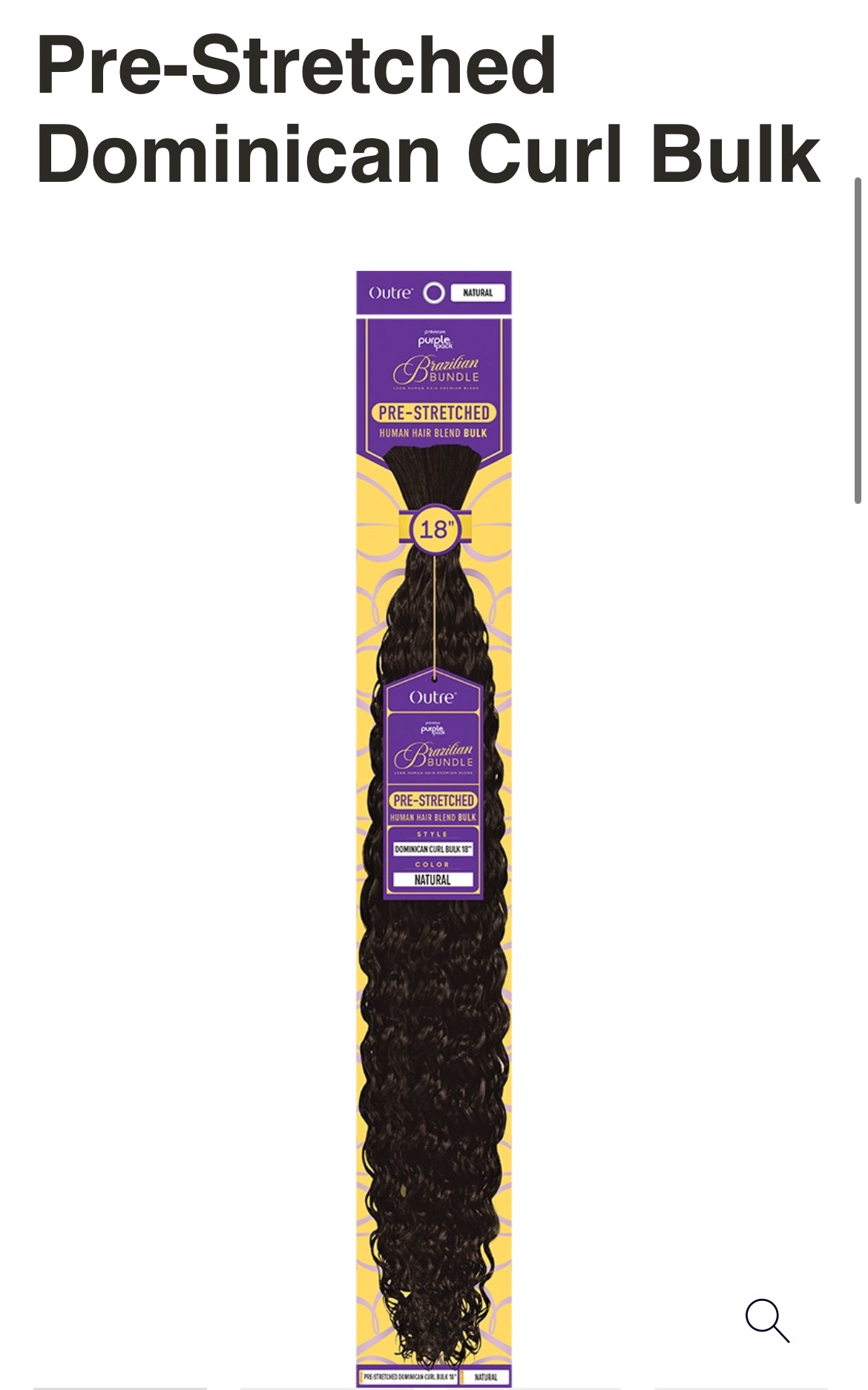 Outre Purple Pack 18 Inch Jet Black Dominican Curl Bulk