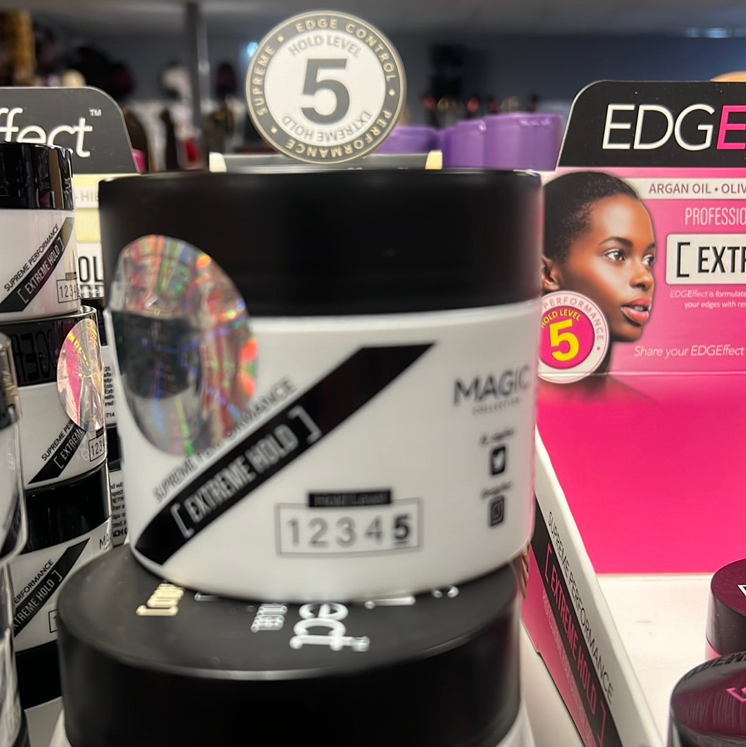 Magic collection, Edge Effect, edge control gel, extreme hold, coconut oil, vitamin e, hibiscus