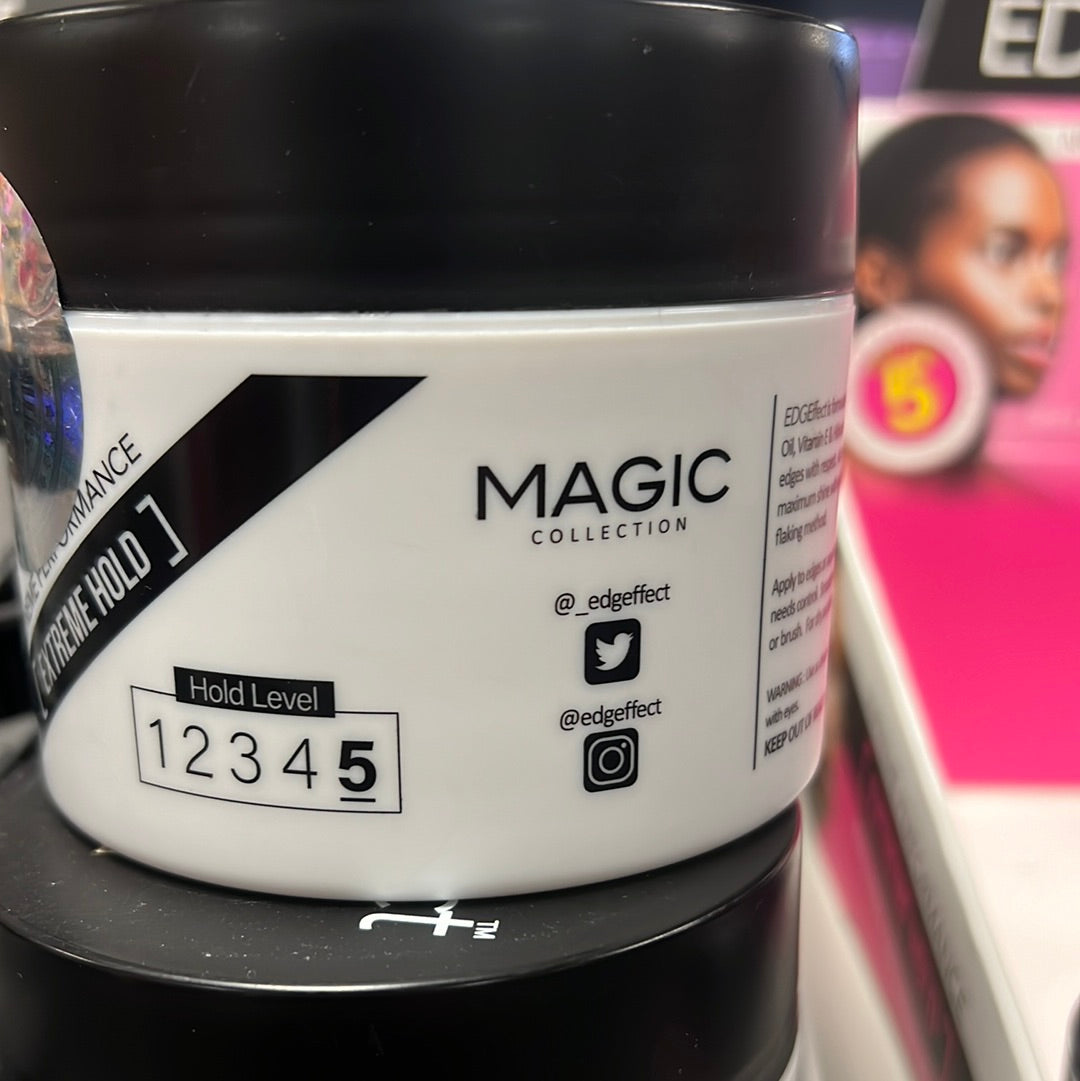 Magic collection, Edge Effect, edge control gel, extreme hold, coconut oil, vitamin e, hibiscus