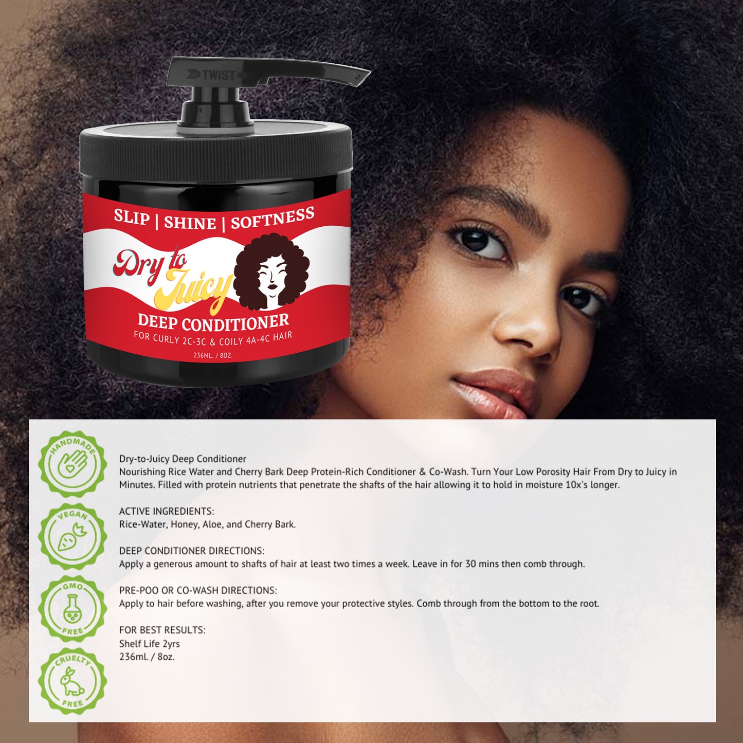 Dry-to-Juicy Deep Hydration/Moisturizing Conditioner | Silky Sol Vegan Restorative Aesthetics .